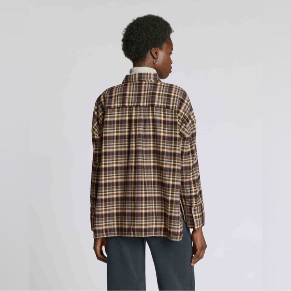 Everlane Women's Boxy Beech Plaid Flannel‎ Shirt Size S Button Relaxed Reg $98 - Picture 3 of 15